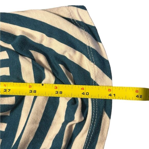 A Pea in the Pod Short Sleeve Midi Maternity Dress Size Small Blue and Cream - Picture 4 of 5